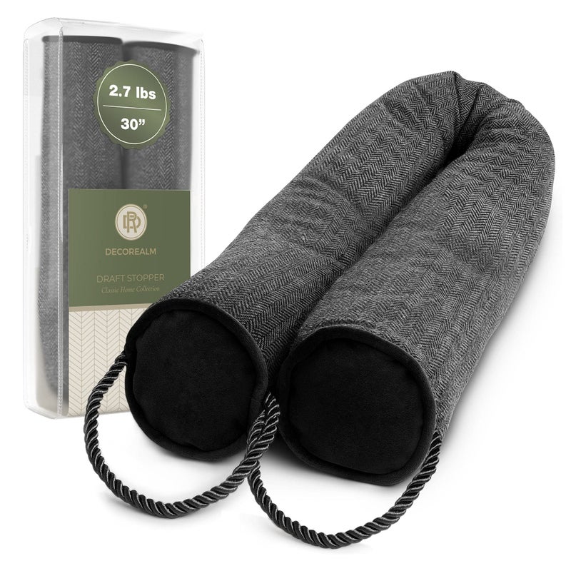 DECOREALM Heavy Duty Under Door Draft Stopper and Noise Blocker, Sound Proof Under Door Draft Guard for Doors and Windows, Provides Air Insulation and Weather Stripping for Doors (Black, 30 Inches) - Image 1